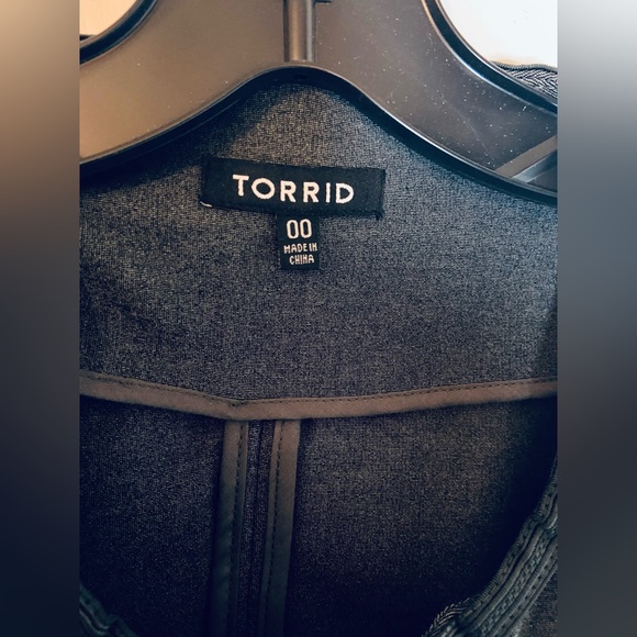 Torrid Charcoal Gray Ponte Fitted Military Jacket - Picture 3 of 7